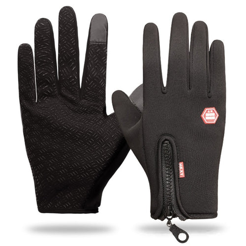 Touchscreen Full Finger Gloves with Adjustable Zipper