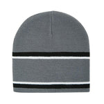 Peak   Navy Striped Comfort Beanie