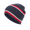 Peak   Navy & Red Striped Comfort Beanie